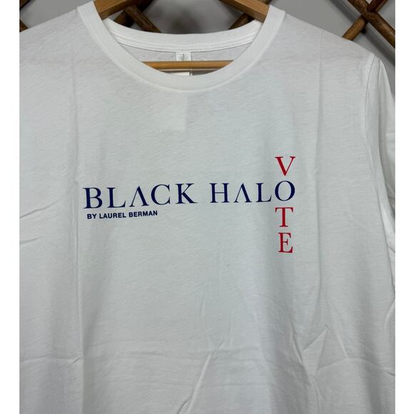 New Women's Next Level Black Halo Vote Tee in White Size XXL - Picture 6 of 11
